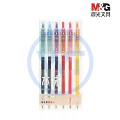 晨光 AGPH5609 本味按动彩色中性笔/水性笔0.5mm 6色/盒