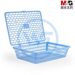 晨光 ADM95086 A4公文篮 砖型带盖收纳筐 蓝色 单个装
