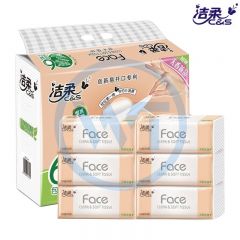 洁柔 6092（PR078-06） 纸面巾 (Face粉软抽) 120抽3层 6包/提