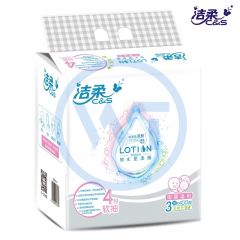 洁柔 6979（LR064-04） 柔润纸面巾3层100抽 4包/提
