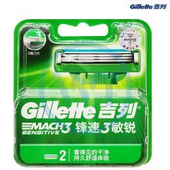 吉列 3480 锋速3敏锐剃须刀刀片 2片装 包装随机