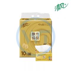 清风 4318 BRA4SJE3 原木金装3层120抽 10包/提