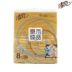 清风 8941 BR84MJ1金装原木抽纸120抽3层 8包/提