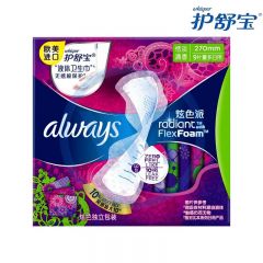 护舒宝 0366 幻彩极护液体卫生巾 量多日用270mm 9片 包装随机