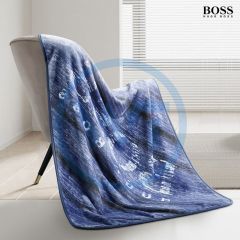 BOSS HBMT-022 LOGO条纹毯（钴蓝）100*140cm