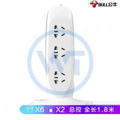 公牛 GN-V106U 8位立式过载保护插座/插排总控 1.8米