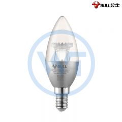 公牛 MQ-D003B-BS LED蜡烛泡 暖白光E14-3W 银色