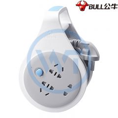 公牛 GN-802 3位工程长线插座/拖线板/收缩线盘总控 10米