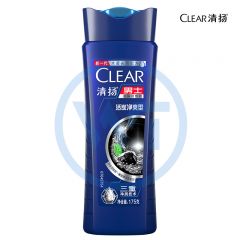 清扬 5413 男士去屑洗发露活炭净爽型蓝瓶175g