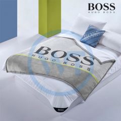 BOSS HBMT-020 HUGO BOSS LOGO格纹羊羔绒毯 140*180cm