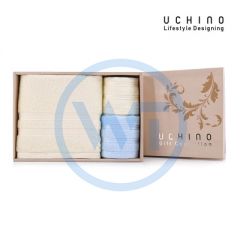 UCHINO JD34668-N 缎档风尚家庭装毛巾礼盒
