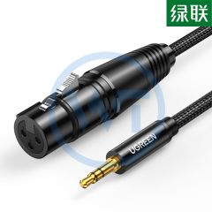 绿联 AV182 3.5转卡侬母话筒线/音频线 1米（20763）