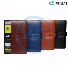 得培力(Depli) D-4027 25K 136页皮面笔记本 168*226mm 橙色