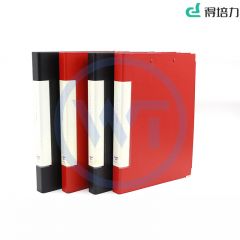 得培力(Depli) D-4012 A4 皮纹包角油边双强力夹 黑色