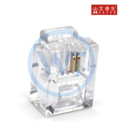 艾德生 15401 6P2C电话水晶头 RJ11 2芯接电话线接线头 100个/盒