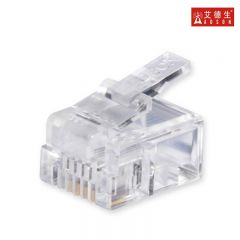 艾德生 15402 6P4C电话水晶头 RJ11 4芯接电话线接线头 100个/盒