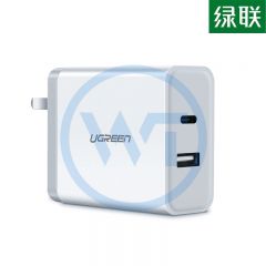 绿联 CD172 双口USB＋PD（45W）充电器 折叠款白色（40952）