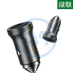 绿联 CD215 迷你双口车载充电器/速充 深灰色（80341）
