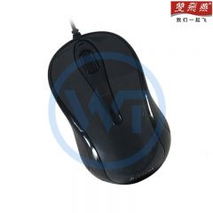 双飞燕 N-360 有线USB鼠标 台式机笔记本一体机家用办公鼠标 黑色