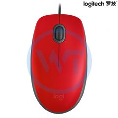 罗技 M110 有线鼠标1.8米 USB接口 红色