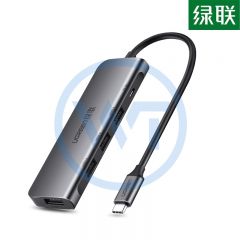 绿联 CM136 TUSB-C转4口USB3.0集线器15cm（50209）