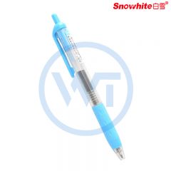 白雪(snowhite) G-101 彩色按动中性笔 0.5mm 子弹型 浅蓝色 12支/盒