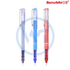 白雪(snowhite) x88 可换笔芯直液笔速干走珠 0.5mm 针管型 黑色 12支/盒