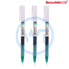 白雪(snowhite) T16 彩色速干直液式走珠笔 0.5mm 针管型 绿色 12支/盒