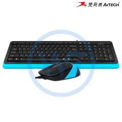 双飞燕 F1010 飞时代有线键鼠套装 办公鼠标键盘套装 幻光蓝