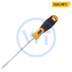 得力 DL6361501 一字带磁螺丝刀 6*150mm