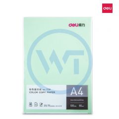 得力 7758 A4彩色复印纸80g 100张/包 浅绿色