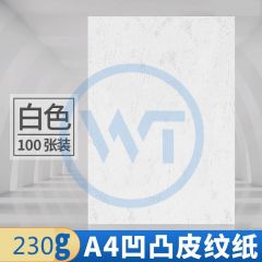 皮纹纸 A4凹凸压纹纸/皮纹纸160g 100张/包 白色