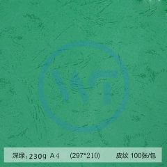 皮纹纸 A4凹凸压纹纸/皮纹纸230g 100张/包 深绿色