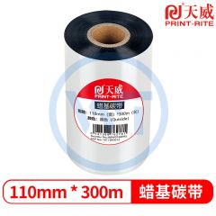天威 110mm*300m 蜡基碳带卷 适用于热转印标签打印机