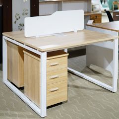 隆兆对坐实木办公原木大工作台长桌子简约LZ-TD1204 对桌