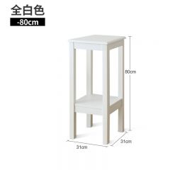 花架 实木客厅阳台多层省空间室内花架 LS-1018 白色-80cm