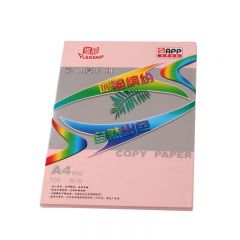 旗舰 A4彩色复印纸 打印纸 100张/包 淡红色