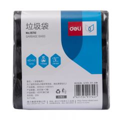 得力（deli）18741 垃圾袋 垃圾桶袋清洁纸篓袋塑料袋 3卷/包 40*45cm 黑色