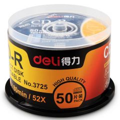 得力（deli）3725 空白CD-R刻录CD光盘刻录碟 50片/筒 单筒