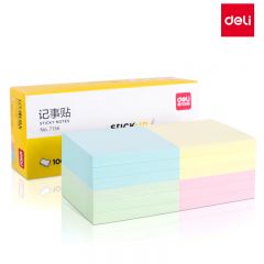 得力（deli）7156 彩色便利贴 粘性便签纸 76*76mm 颜色随机