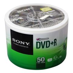 索尼（SONY） DVD空白光盘 4.7G DVD+R 50片桶装