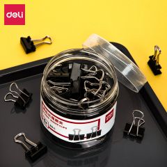 得力 8566 6# 黑色长尾夹 15mm 60只/筒