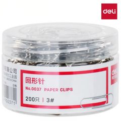 得力 0037 金属回形针 48盒装 银色