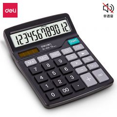 得力837 双电源非语音桌面计算器 黑色