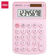 得力 1209A 8位双电源便携计算器 红色