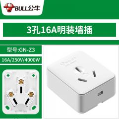 公牛 GN-Z3 1位16A三扁孔明装插座