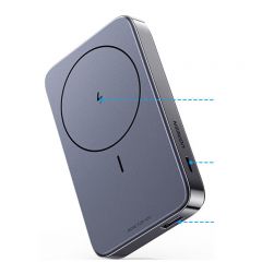 绿联 PB206 15086 Mini磁吸无线充电宝 移动电源 10000mAh 深空灰