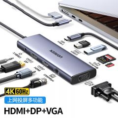 绿联 90887 CM498 10合1拓展坞 USB-C转DP雷电转换器