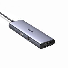 绿联 15601 CM498 10合1拓展坞 USB转3*USB+HDMI+VGA+RJ45+SD/TF+3.5mm音频+PD