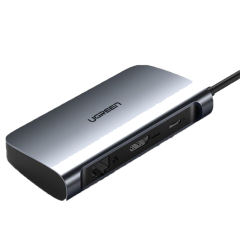 绿联 50771 CM212 6合1拓展坞 Type-C转HDMI+千兆网卡+3口USB+PD